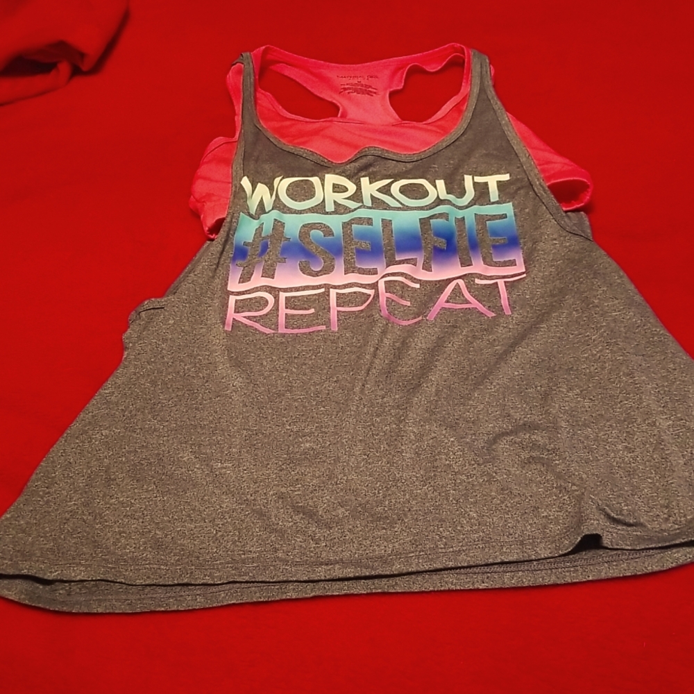 Material Girl Active top, Workout #selfie Repeat, Size M, I probably never wore!